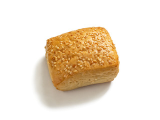 Sesame bun isolated on white