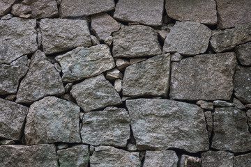 A wall made of stones.