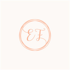 Letter EF logo template, Creative fashion logo design, couple letter , wedding concept -vector