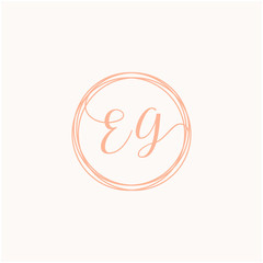 Letter EG logo template, Creative fashion logo design, couple letter , wedding concept -vector