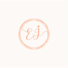 Letter EJ logo template, Creative fashion logo design, couple letter , wedding concept -vector