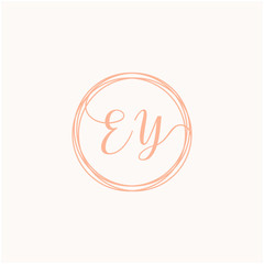 Letter EY logo template, Creative fashion logo design, couple letter , wedding concept -vector