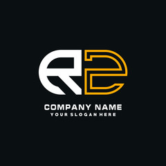 RZ initial logo oval shaped letter. Monogram Logo Design Vector
