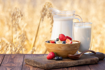 oatmeal with berries and field