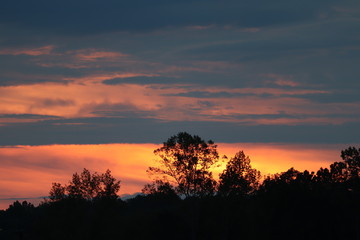 Sunset over the forest