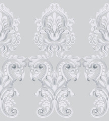 Rococo texture pattern Vector. Floral ornament decoration. Victorian engraved retro design. Vintage grunge fabric decors. Luxury fabrics
