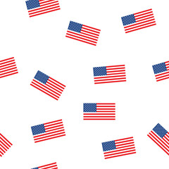 USA flag seamless patern isolated on white background. American sign vector design