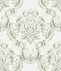 Rococo texture pattern Vector. Floral ornament decoration. Victorian engraved retro design. Vintage grunge fabric decors. Luxury fabrics