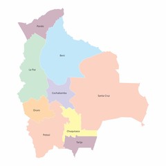 Bolivia regions map