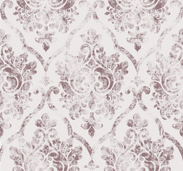 Rococo texture pattern Vector. Floral ornament decoration. Victorian engraved retro design. Vintage grunge fabric decors. Luxury fabrics - obrazy, fototapety, plakaty