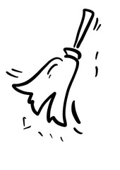 Broom cleaning Simple modern icon design illustration