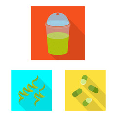 Isolated object of protein and sea sign. Collection of protein and natural stock symbol for web.