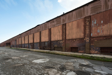 View of an old abandoned warehouse in Detroit Michigan