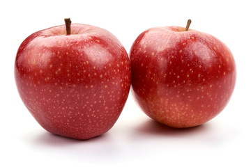 Red delicious apples, isolated on white background