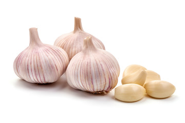 Fresh garlic, isolated on white background