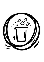 trash. Recycle Bin Line Icon. Black Flat Style Illustration.