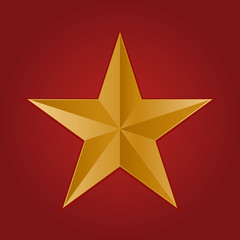 gold star on a festive red star burst background with glitter burst
