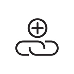 Fototapeta premium Attachment add vector icon, link symbol. Simple, flat design for web or mobile app