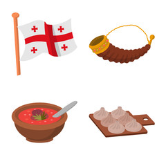 Vector design of Caucasus and traditions sign. Set of Caucasus and attributes stock symbol for web.