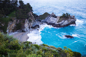 McWay Falls is a waterfall on the coast of Big Sur in central California that flows year-round from...