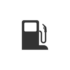Gas or petrol station simple black vector icon. Fuel or gas station glyph symbol.