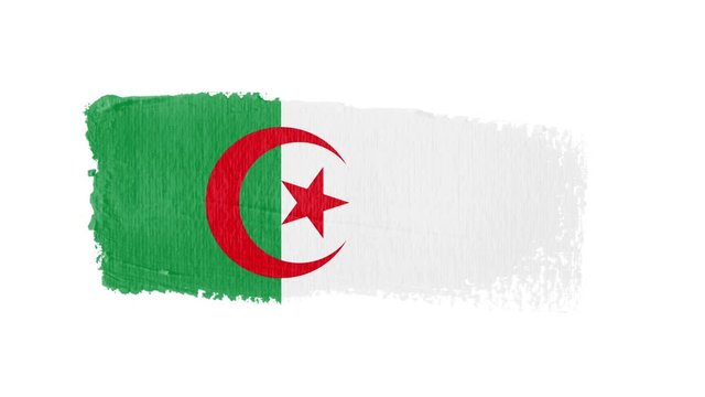 Algeria flag painted with a brush stroke