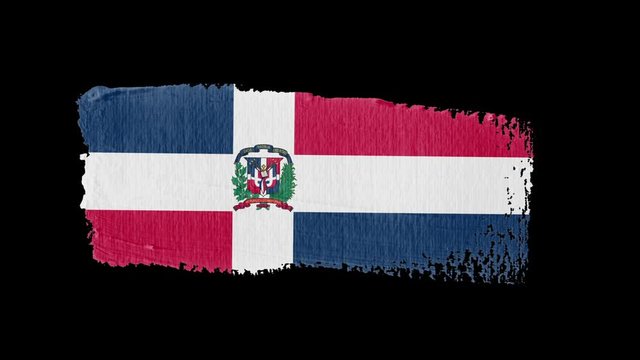 Dominican Republic flag painted with a brush stroke