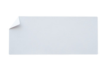 Paper sticker label isolated on white background