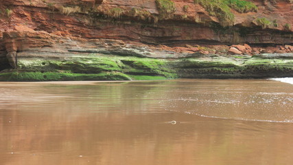 Colourful orange Devon cliffs
