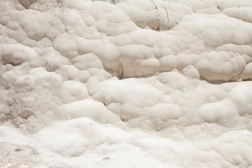 Natural travertine pools and terraces in Pamukkale. Cotton castle in southwestern Turkey