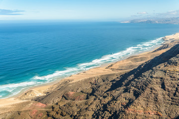 The south of Fuerteventura. Playa de Cofete and the Jandia hills