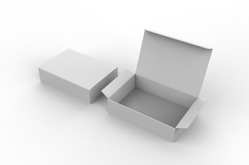 Blank pinch lock paper box for branding. 3d render illustration.