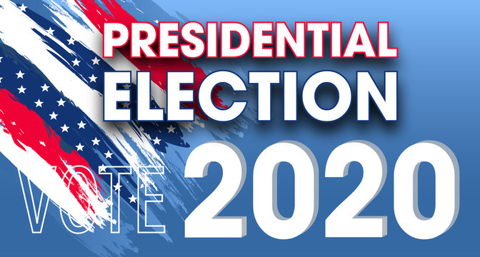 United States of America Presidential Election. Vote 2020 USA. Colorful modern abstract banner color of national flag. Dynamic design elements for flyer, presentations, poster. Vector