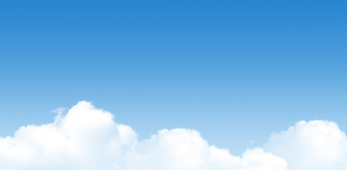 Beautiful blurry white clouds with blue sky in summer seasonal.