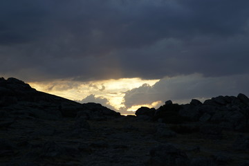 Sunset obove mountains