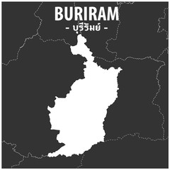 Buriram map Province of Thailand