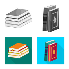 Vector illustration of training and cover icon. Set of training and bookstore vector icon for stock.