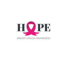 International day of breast cancer awareness label. Breast cancer vector illustration.