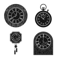 Plakat Vector illustration of clock and time sign. Set of clock and circle stock vector illustration.