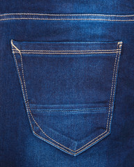 Close up of Blue Denim Back Pocket