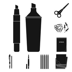Vector illustration of office and supply logo. Collection of office and school stock vector illustration.