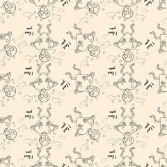 contoured seamless childrens illustration of skeleton hugging a heart with I love you