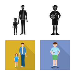 Isolated object of character and avatar sign. Set of character and portrait stock symbol for web.