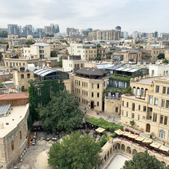 Fototapeta na wymiar Baku, Azerbaijan, September, 10, 2019. Old town of Icheri Sheher. Baku city