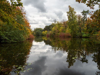 Fototapeta na wymiar Autumn, river, trees.