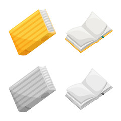 Vector design of training and cover sign. Set of training and bookstore vector icon for stock.