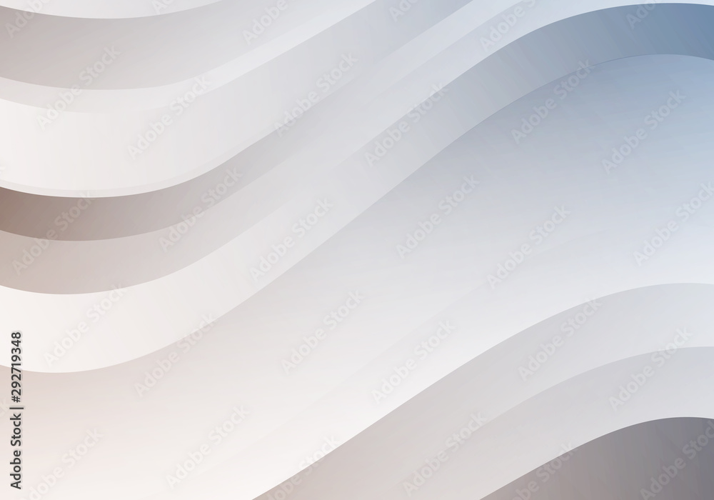 Poster Abstract White Background with Waves. Vector Minimal Banner. Pearl Colored Sleek Texture
