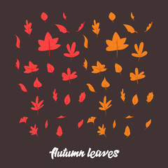 Autumn landscape, fall trees with yellow leaves, lonely bench for contemplation of autumn nature, vector, isolated, cartoon style