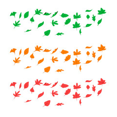 Autumn landscape, fall trees with yellow leaves, lonely bench for contemplation of autumn nature, vector, isolated, cartoon style