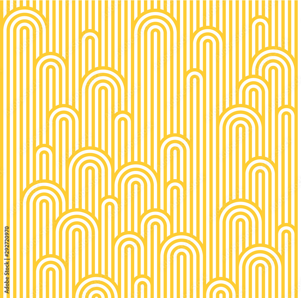 Poster vector seamless pattern with white and yellow waves. minimalist texture. noodle and pasta abstract b